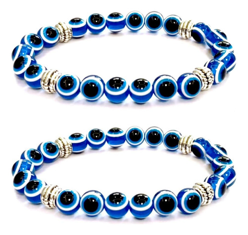 Wefrin Pulsera De Mal De Ojo Pulsera De Cuentas Azules De 8 