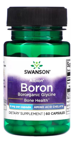 Boron 6mg Swanson 60 Caps Glicinato De Boro Albion®