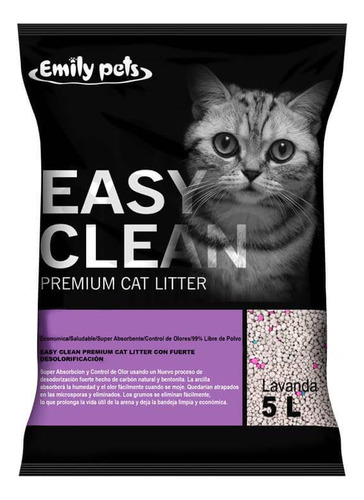 Arena Sanitaria Aglutinante Easy Clean 4kg Gato 5l Lavanda 