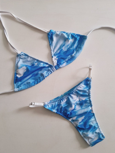 Bikini Lycra Estampada Batik Cielo