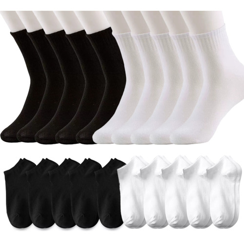 20 Pares Calcetines Cortos Deportiva Hombres Unisex Calceta