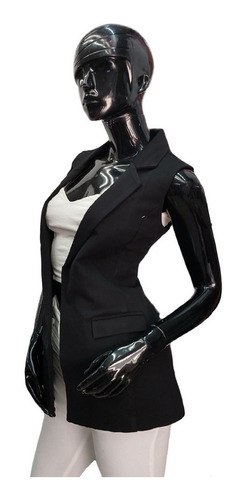 Imagen 2 de 5 de Chaleco Tipo Blazer Largo Para Mujer Casual Formal