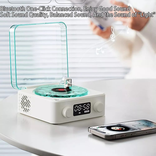 2024 Mini Reproductor De Discos De Vinilo Retro Bluetooth