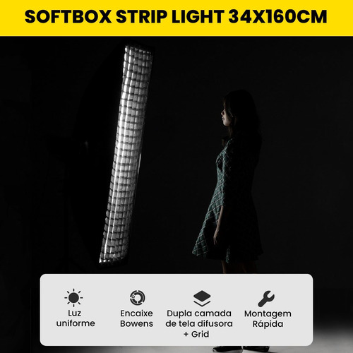 Kit Luz Contínua Estúdio Godox Sl60ii + Softbox Strip Bowens