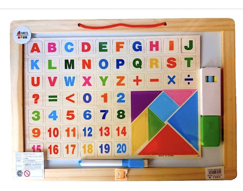 Imagen 2 de 7 de Pizarra Magnética Didáctica Pizarrón Tiza Letras Imán Niño