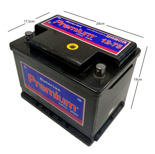 Imagen 2 de 9 de Bateria Premium 12x75 P75 Alta Blindada Libre Mantenimiento