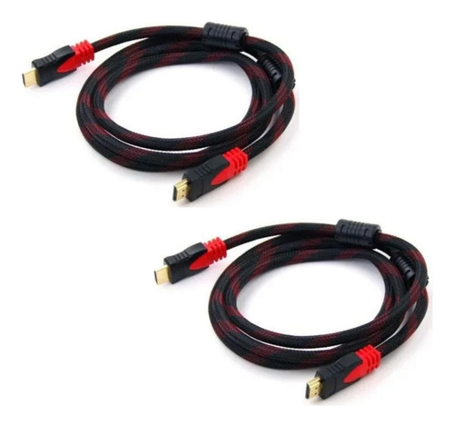 Cable Hdmi X2 Unid Enmallado 1.5 Metros Full Hd 1080p