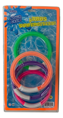 Aros Sumergibles X4 Juego Para La Pileta Buceo Vulcanita