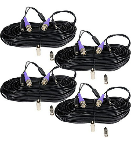 Conjunto De 4 Cables De Seguridad Hd De 100ft Para Cámaras D
