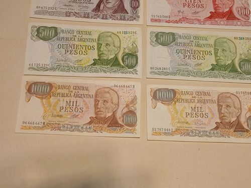 Billetes De Argentina Antiguos Peso Y Pesos Ley X 8 Sc Sc-
