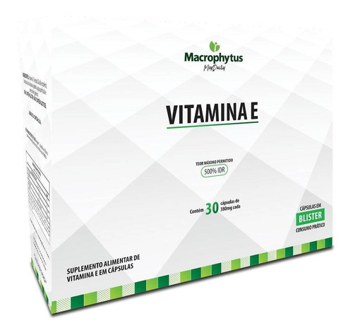 Vitamina E 500% Idr 400 Ui 30 Cápsulas - Macrophytus