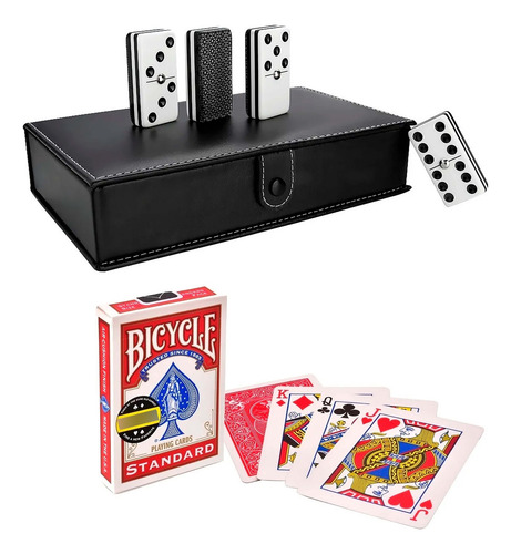 Domino Jumbo Baraja Plata + Baraja Bicycle Standard Poker R