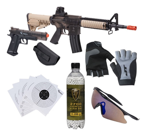 Rifle Crosman M4 Game Face Airsoft Resorte 6mm Combo X P