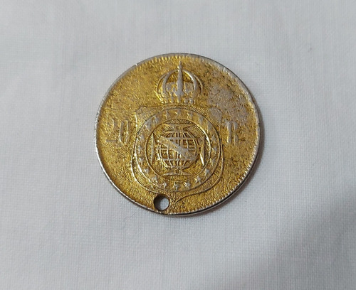 20 Reis 1869 Folheada A Ouro (Usado)