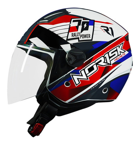 Capacete Aberto Norisk Orion R1 Azul Masculino Feminino Cor Azul/Branco Tamanho do capacete 58