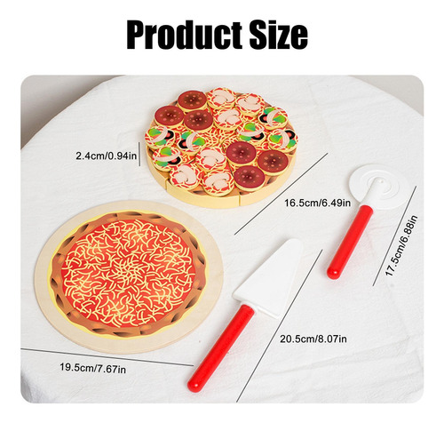 Juguetes De Pizza Para Niños Pequeños Jugar Comida Con Mader
