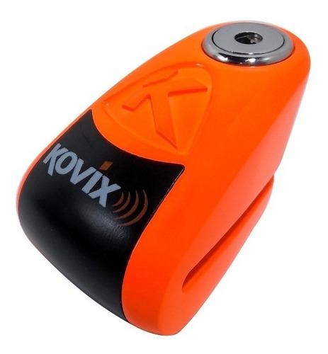 Imagen 2 de 9 de Traba Disco Kovix Con Alarma Naranja Perno 10mm Hanex Um