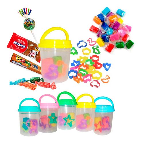 Combo Balde+masa+cortante+golosinas X 15 Chicos - Lollipop