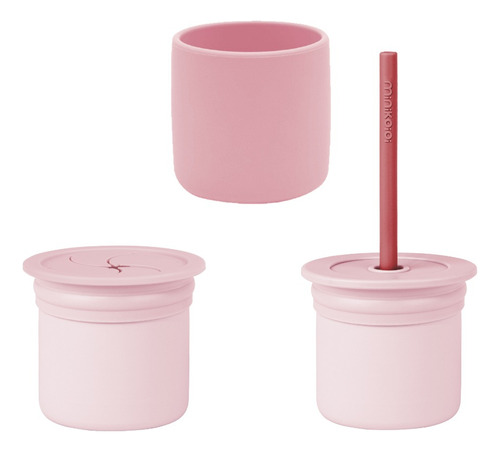 Minikoioi Sip+ Snack Pinky Pink / Velvet Rose Silicona