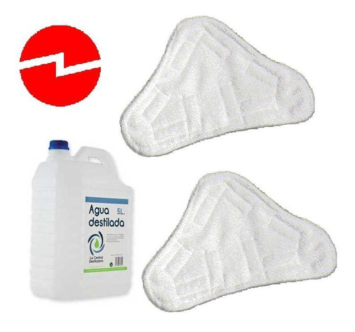 Set Repuestos 5 L Agua Destilada + 2 Paños Mopa Vapor 5 En 1