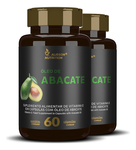 Oleo De Abacate Persea Americana 120 Softgels Alisson Nutri Sabor Sem Sabor