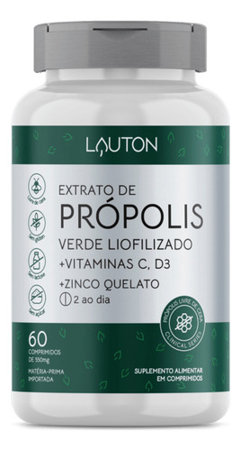 Propolis Extrato De Própolis Verde Lauton 60compr Vegano