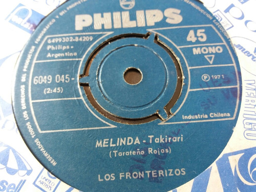 Vinilo Single De Los Fronterizos Melinda ( V115