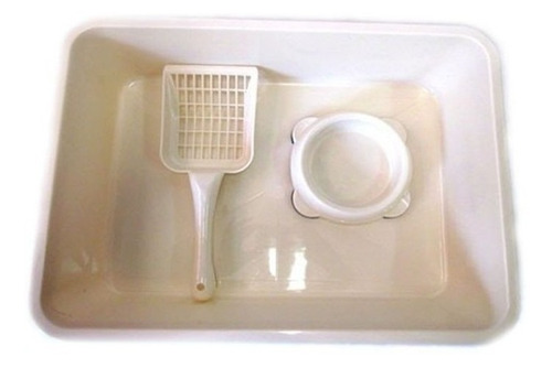 Imagen 3 de 3 de Kit Bandeja Sanitaria + Pala + Plato Para Gato Mascota