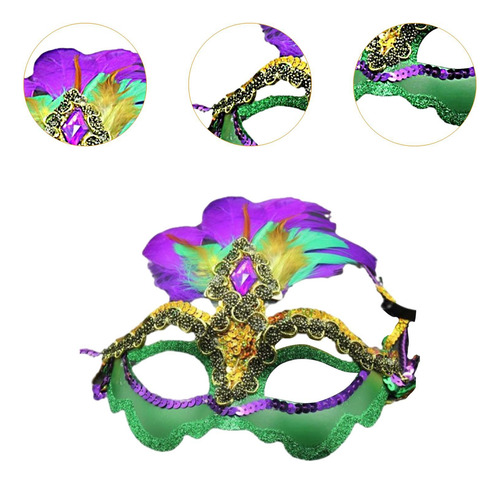 Disfraz De Halloween De Máscara De De Plumas Para Mujeres