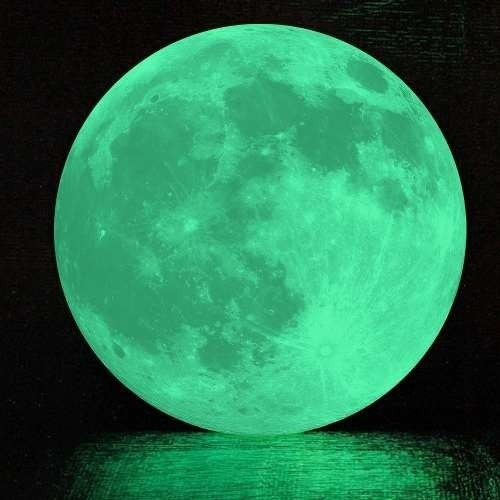 Imagem 1 de 5 de Lua Grande Adesivo 20cm Fluorescente Decoração Frete  Barato