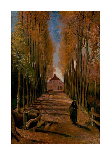 Lamina Fine Art Avenida De Alamos En Otoño Van Gogh 63x90