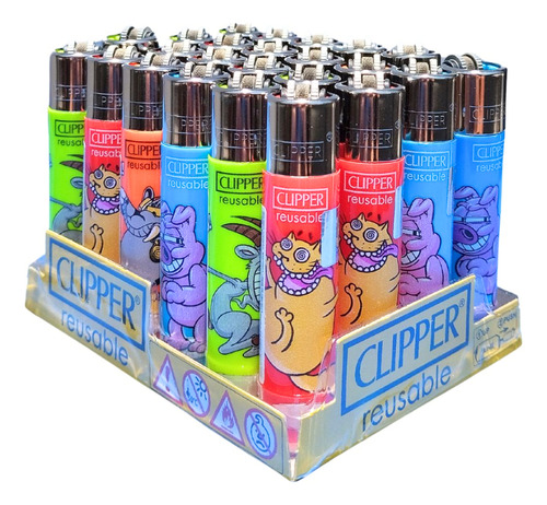Display De Isqueiro Clipper Crazy Farm 2 C/ 24 Un