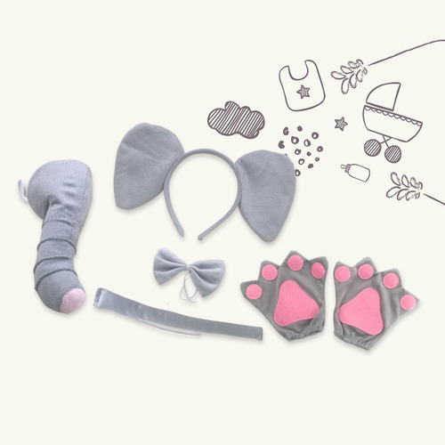 Diadema Con Orejas De, Pajarita Para La Nariz, Sin Falda