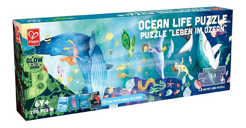 Puzzle Océano Brilla En La Oscuridad 200 Pcs - Hape - Vaj