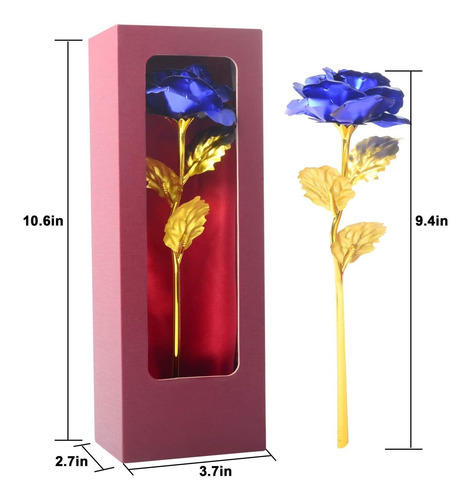 Imagen 5 de 5 de Regalo De Cumpleaños Para Las Mujeres Flor Rosa Azul P...