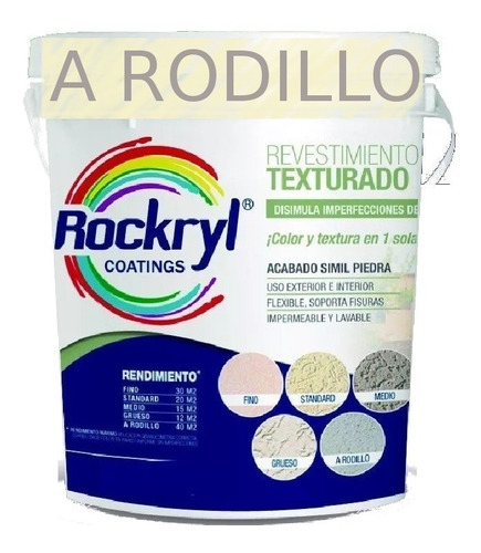 Membrana Liquida Texturada Paredes Rockryl Hcca 20 Lt Medios