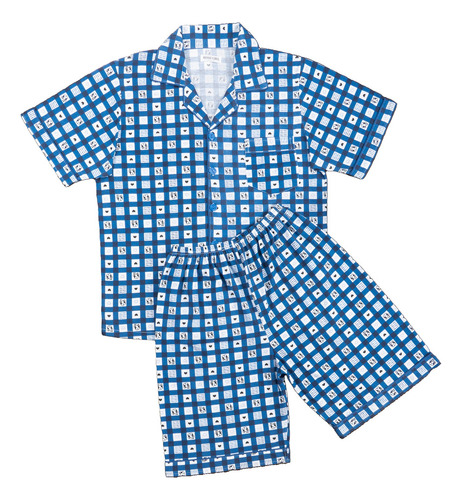 Pijama 2pz Casual Hombre Algodón Short Camisa Botones Comoda