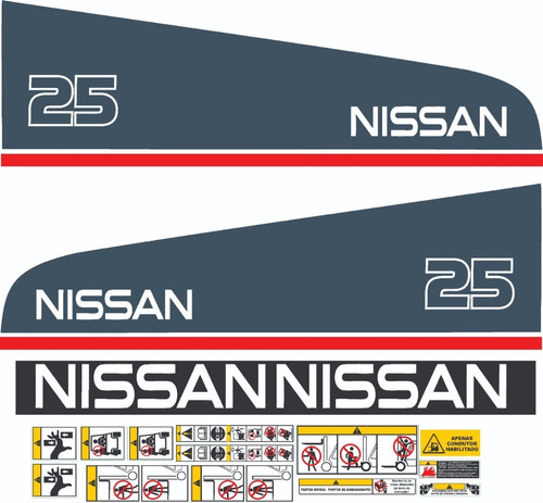 Decalque Faixa Adesiva Empilhadeira Nissan 25