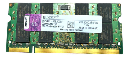 2gb 800mhz Ddr2 Laptop Kingston Pc2-6400 Memoria Valueram.