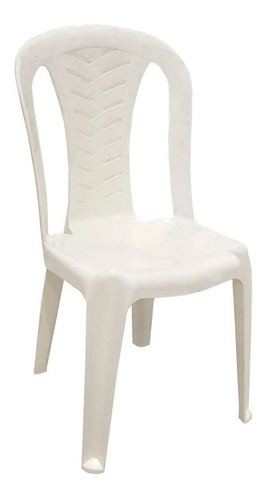 Silla Plástica X 10 Apilable Reforzada Blanco Nr Voss 2000