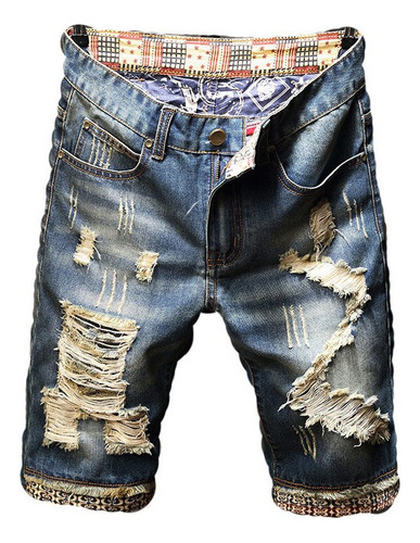 Pantalones Cortos Rasgados, Jeans Personalizados De Marca De