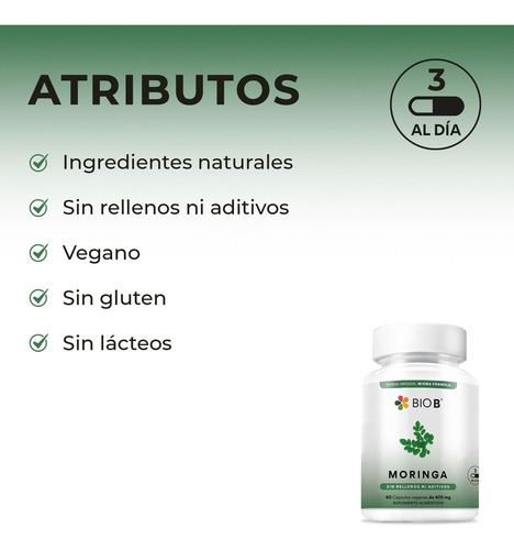 Bio B 2 Pack De 60 Cápsulas Moringa