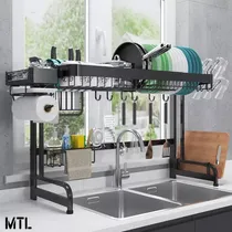 Comprar Secaplatos Escurridor Mtl De 85cm Con Rack Para Cubiertos Color Negro Ideal Para Organizar Utensilios En La Cocina Hogar Y Bacha Diseño Moderno Y Duradero Facil De Montar Y Limpiar