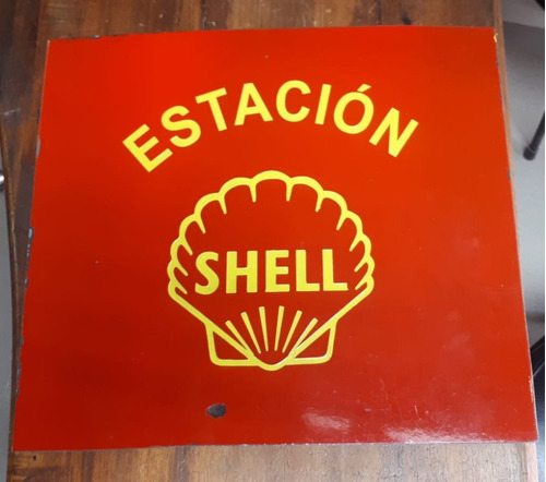 Cartel Chapa Shell Estacion 45 X 40 Artesanal