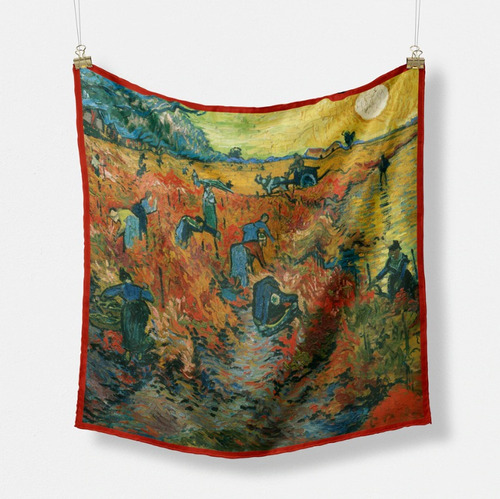 Pañuelo De Seda Con Pintura Al Óleo De Van Gogh 53 X 53 Cm
