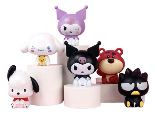 Set 6 Figuras Kuromi Cinnamoroll Pochacco Serie Hello Kitty