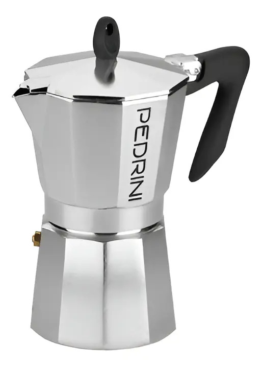 Cafetera 3 Pocillos Pedrini Italiana Moka Aluminio C Gris