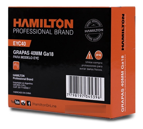 Grapas Para Engrampadora Neumatica Hamilton Eyc 40mm 2482 U