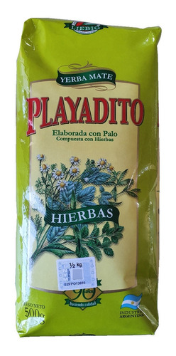 Yerba Mate Playadito Con Hierbas 500gr X12 Unidades