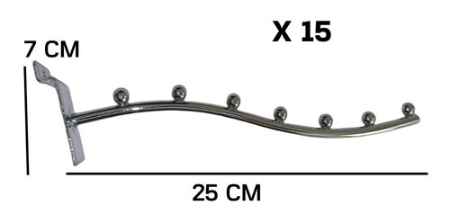 Pack 15 Ganchos Cascada 25 Cm Panel Rack Ranurado Blistero